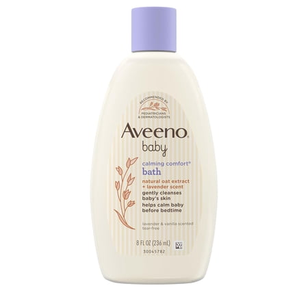 Aveeno Calming Comfort Baby Bath, Lavender And Vanilla - 8 Oz, 6 Pack