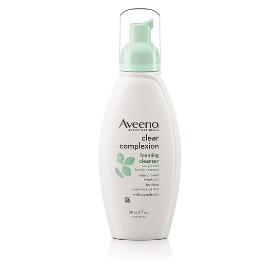 Aveeno Clear Complexion Foaming Facial Cleanser, 6 Fl. Oz Pack of 3