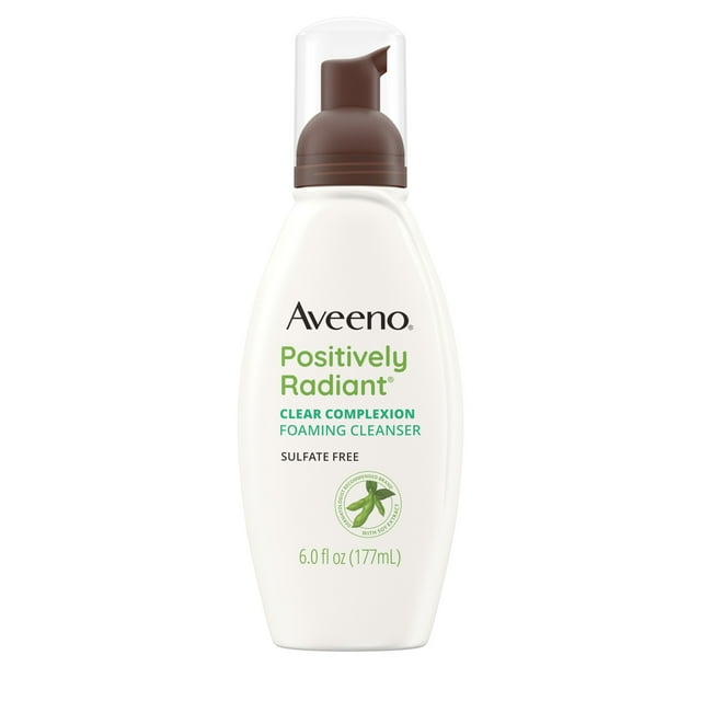 Aveeno Clear Complexion Foaming Facial Cleanser, Oil-Free Acne Face Wash, 6 fl. oz