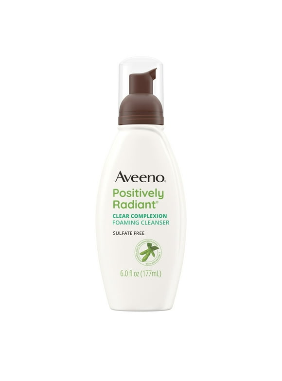 Aveeno Clear Complexion Foaming Facial Cleanser, Oil-Free Acne Face Wash, 6 fl. oz
