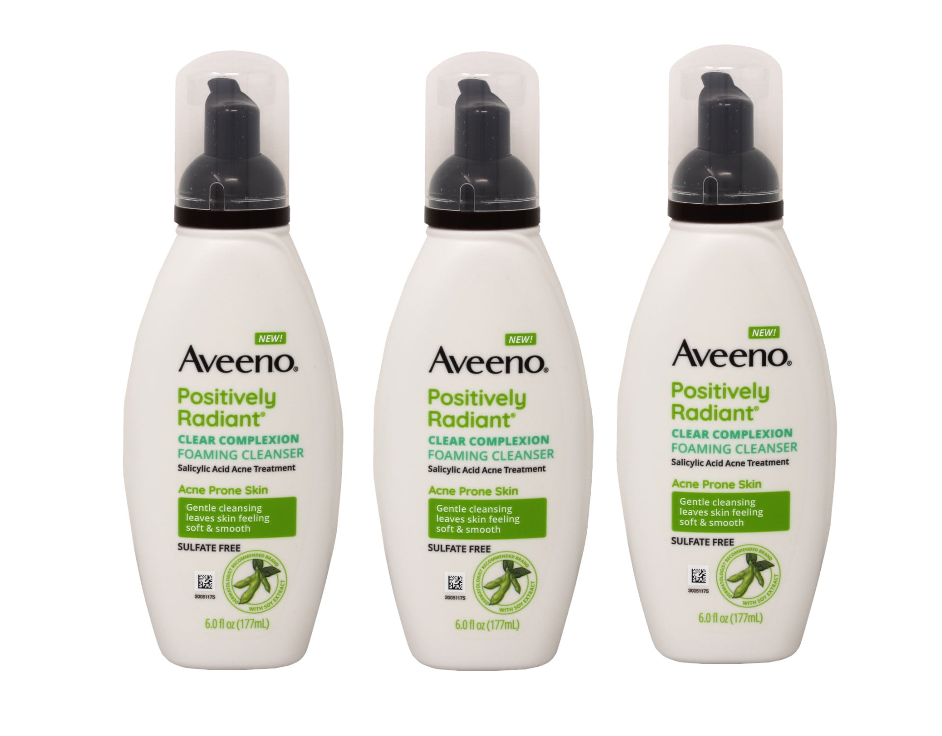 3 Pack - AVEENO Active Naturals Clear Complexion Foaming Cleanser 6 oz Each