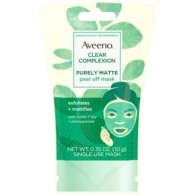 Aveeno Clear Complexion Pure Matte Peel Off Face Mask With Alpha Hydroxy Acids Soy 7872