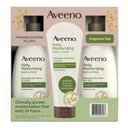 Aveeno Daily Moisturizing Body Lotion 18 Fluid Ounce Pack of 2 + 8 Ounce Tube