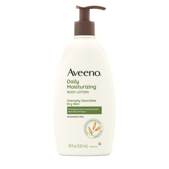 Aveeno Daily Moisturizing Body Lotion and Facial Moisturizer for Face, Body and Dry Skin, 18 oz