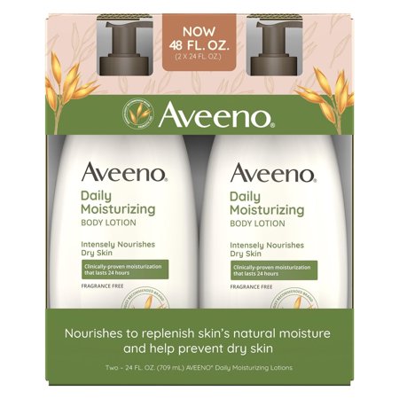 Aveeno Daily Moisturizing Body Lotion for Dry Skin, (2x24 FL. OZ (48 FL. OZ.) MS
