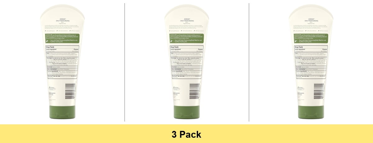 Aveeno Daily Moisturizing Body Lotion with Oat for Dry Skin, 8 fl oz - 3 Pack