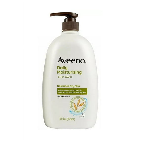 Aveeno Daily Moisturizing Body Wash, Body Wash For Dry Skin With Soothing Oat, Creamy Shower Cleanser, Gentle, Soap-Free And Dye-Free, Lightly Scented Body Wash, 33 Fl Oz