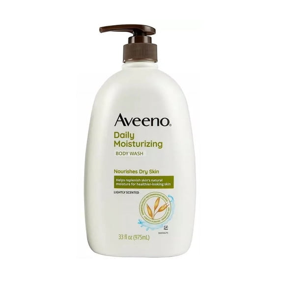 Aveeno Daily Moisturizing Body Wash, Body Wash For Dry Skin With Soothing Oat, Creamy Shower Cleanser, Gentle, Soap-Free And Dye-Free, Lightly Scented Body Wash, 33 Fl Oz