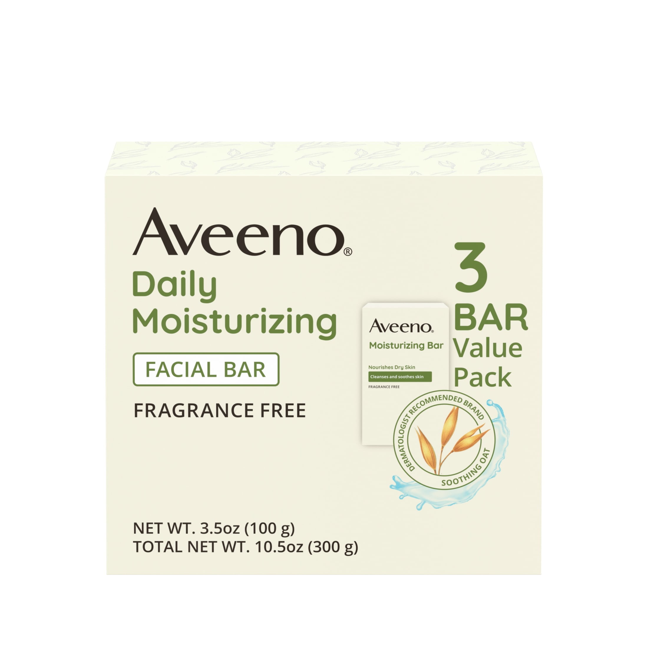 Aveeno Daily Moisturizing Facial Cleanser Bar, Face Wash for Dry Skin
