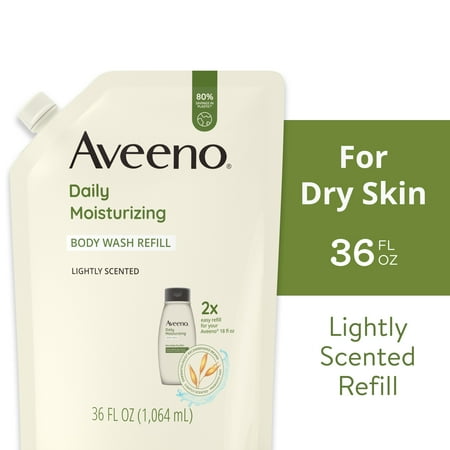 Aveeno Daily Moisturizing Body Wash + Prebiotic Oat Refill, 36 fl. oz
