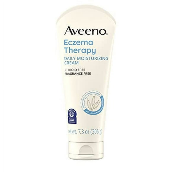 Aveeno Eczema Therapy Daily Moisturizing Body Cream for Sensitive Skin, Soothing Eczema Relief Cream, Colloidal Oatmeal & Ceramide for Dry & Itchy Skin, Steroid- & Fragrance-Free, 7.3 oz