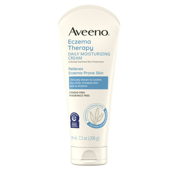 Aveeno Eczema Therapy Daily Moisturizing Body Lotion, Fragrance-Free Cream, 7.3 oz