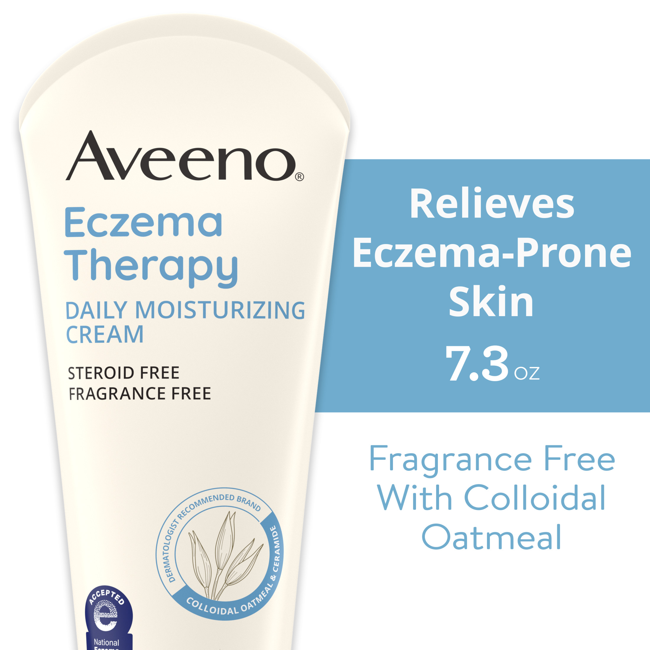 Aveeno Eczema Therapy Daily Moisturizing Body Lotion, Fragrance Free Cream, 7.3 oz - image 1 of 11