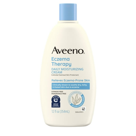 Aveeno Eczema Therapy Daily Soothing Body Cream, Steroid-Free Lotion, 12 oz