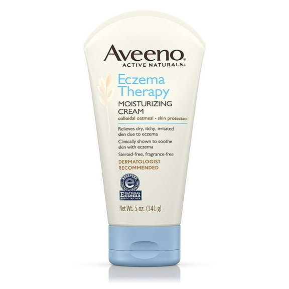 Aveeno Eczema Therapy Moisturizing Cream Relieves Dry Skin, 5 Oz, Pack of 3.