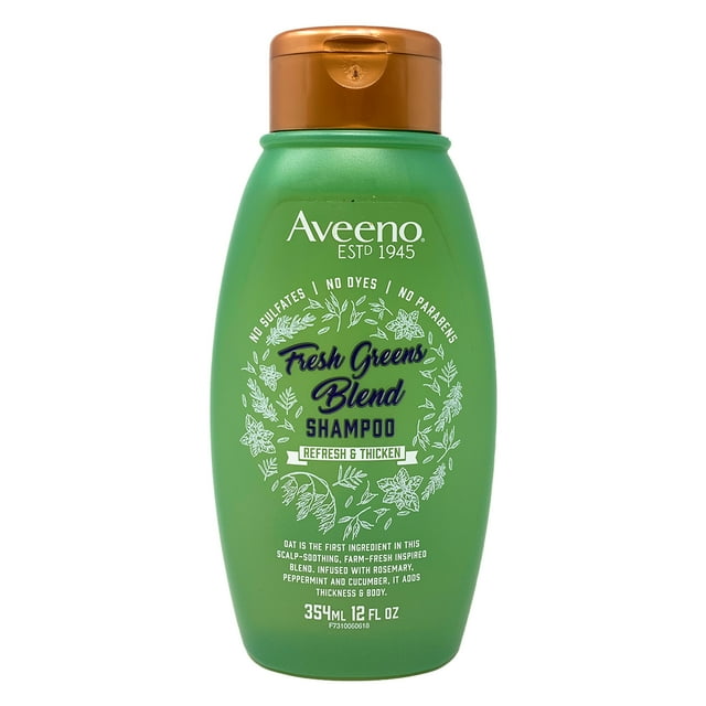 Aveeno Fresh Greens Blend, Volumizing and Moisturizing Shampoo with Oat and PlantBased