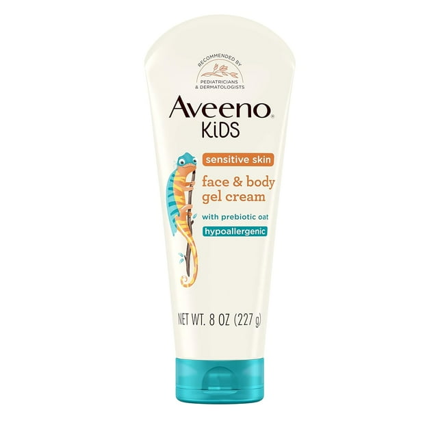 Aveeno Kids Face and Body Gel Cream Lotion for Sensitive Skin, 8 oz