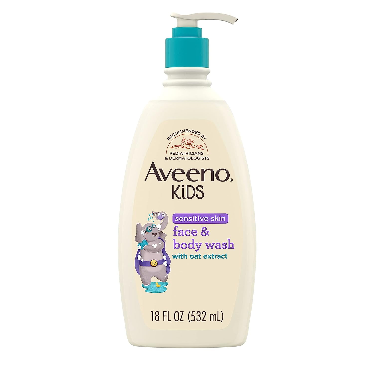 Aveeno Kids Sensitive Skin Face & Body Wash with Oat Extract, Gently