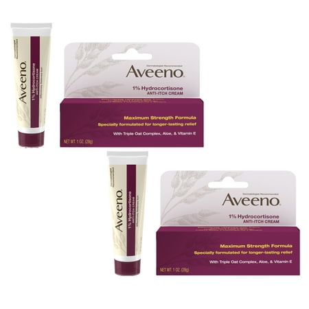 Aveeno Maximum Strength 1% Hydrocortisone Anti-Itch Cream - 2 Pack