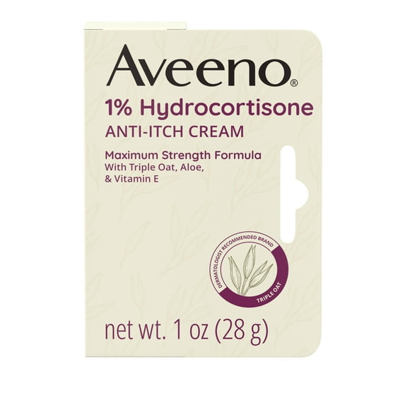 Aveeno Maximum Strength 1% Hydrocortisone Anti-Itch Cream, Triple Oat