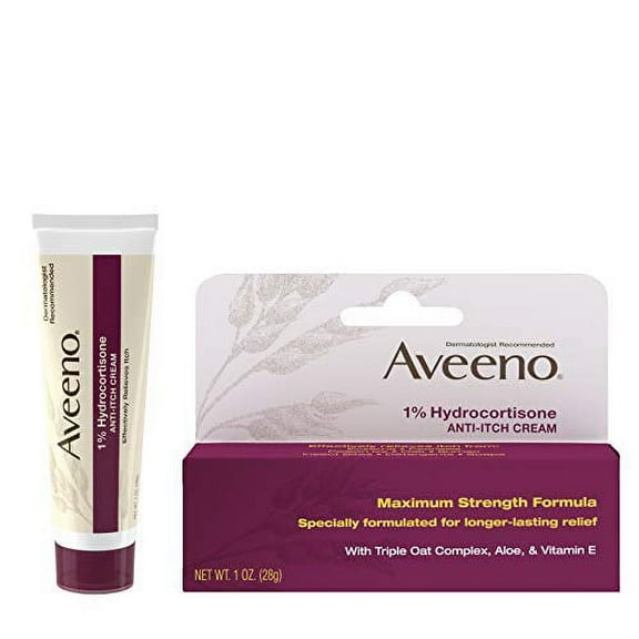 Aveeno Maximum Strength Hydrocortisone Anti-Itch Cream, 1 Oz, 3 Pack