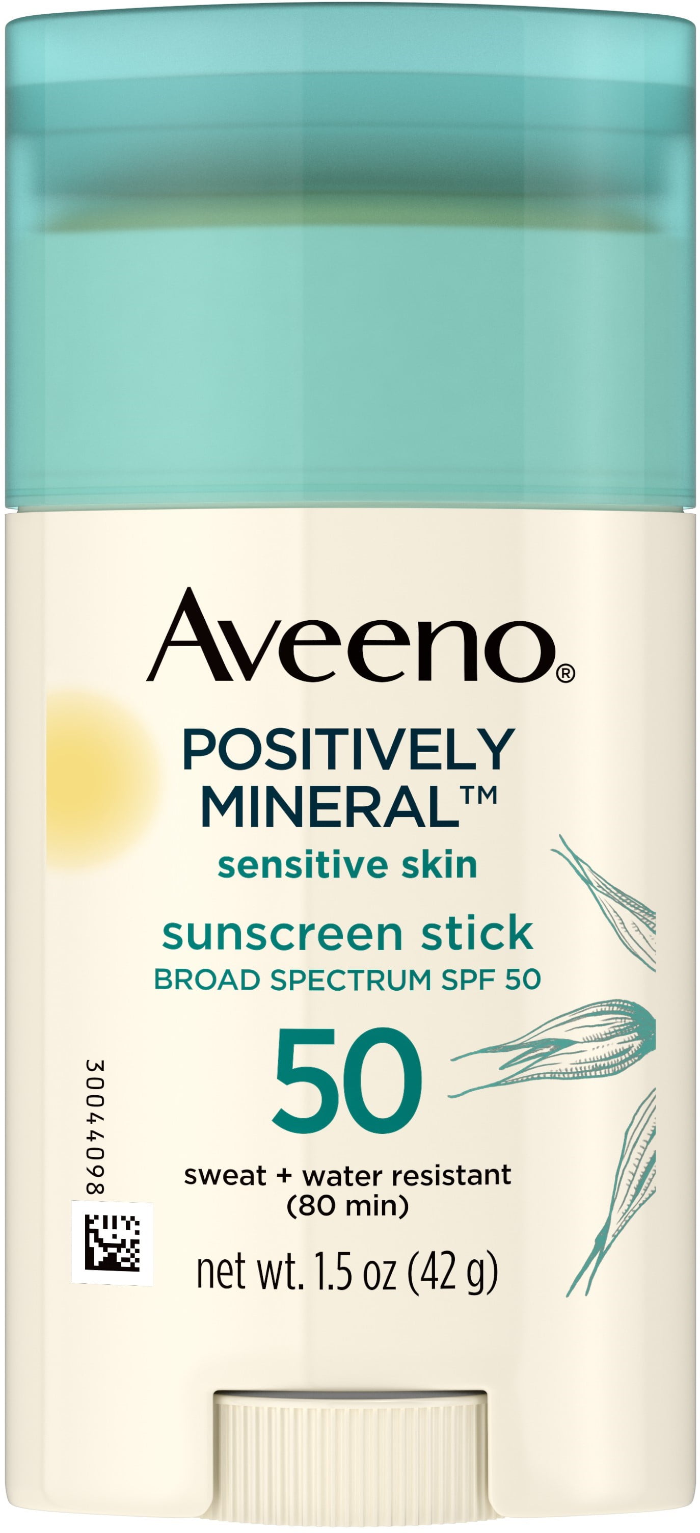 Aveeno Positively Mineral SPF 50 Sunscreen Stick for Sensitive Skin, 100% Zinc Oxide, Sweat- & Water-Resistant Face and Body, 1.5 oz 1 ea (Pack of 6)