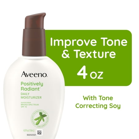 Aveeno Positively Radiant Daily Face Moisturizer with SPF 15, 4 Fl oz