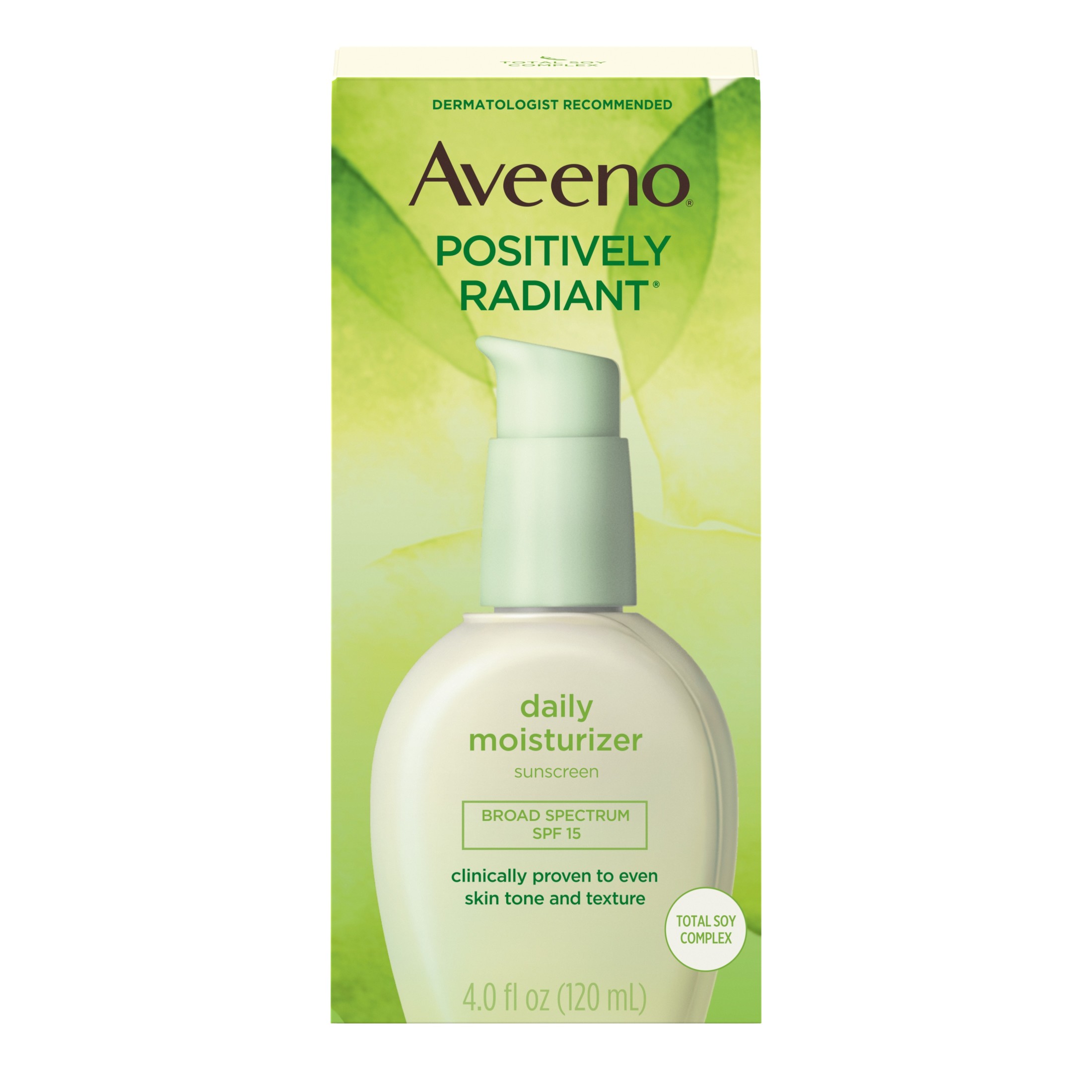 Aveeno Positively Radiant Daily Face Moisturizer SPF 15, Skin Care, 4 fl. oz - image 1 of 16