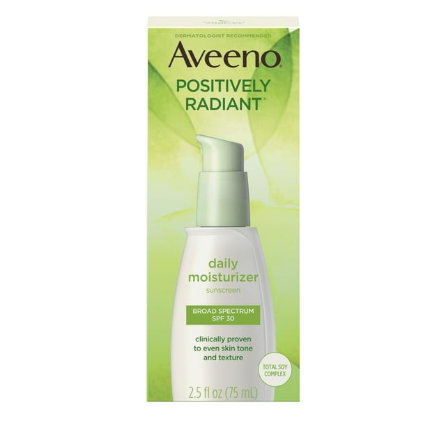 Aveeno Positively Radiant Daily Facial Moisturizer, Broad Spectrum SPF 30, 2.5 fl. oz