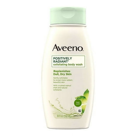 Aveeno Positively Radiant Soap Free Exfoliating Body Wash, 18 Oz