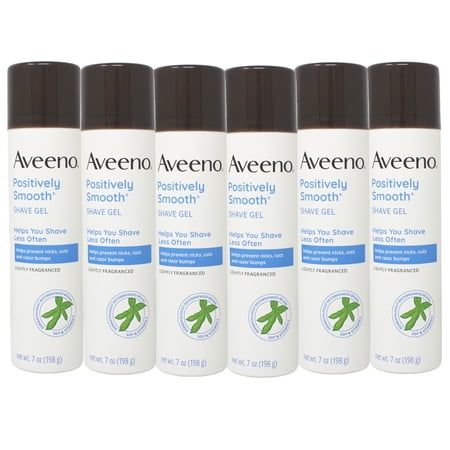 Aveeno Positively Smooth Moisturizing Shave Gel, 7 Ounce (Pack of 6)