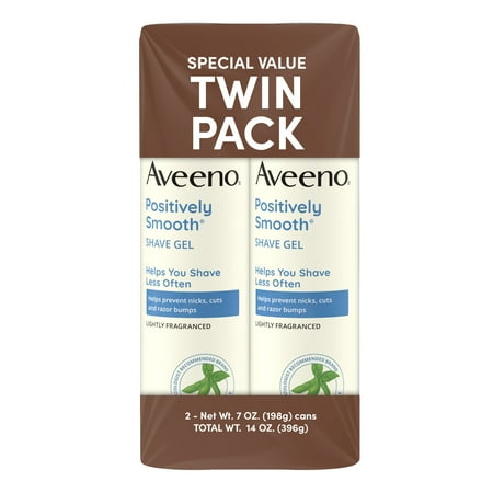 Aveeno Positively Smooth Moisturizing Shave Gel + Vitamin E, 2 x 7 oz