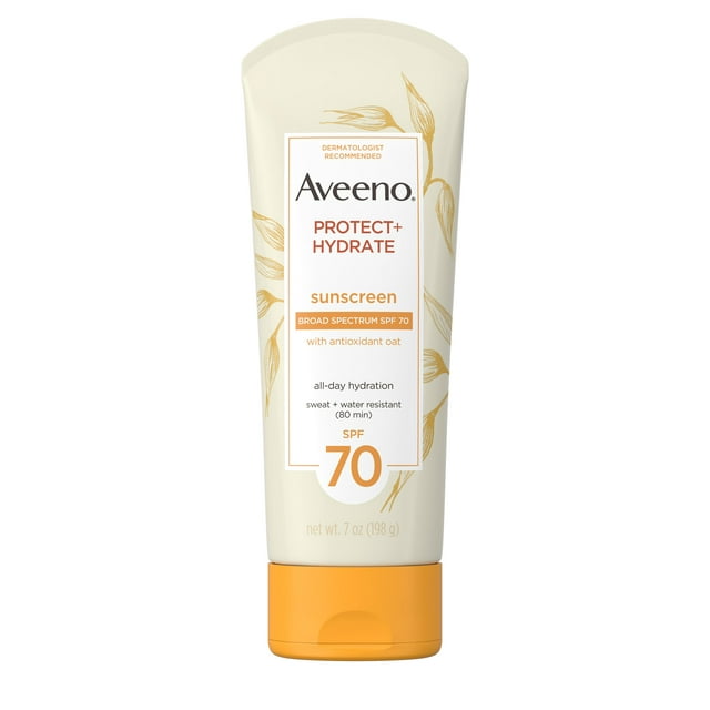 Aveeno Protect + Hydrate SPF 70 Sunscreen Lotion, Oil-Free, 7 oz