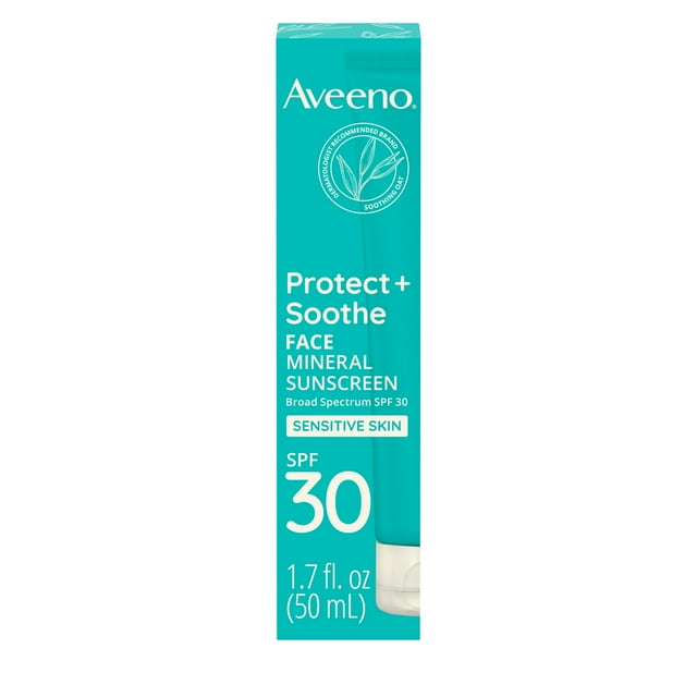 Aveeno Protect + Soothe Face Mineral Sunscreen Broad Spectrum SPF 30