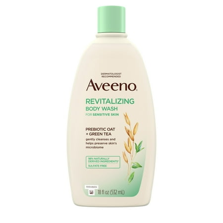 Aveeno Revitalizing Body Wash for Sensitive Skin, Green Tea, 18 fl. oz