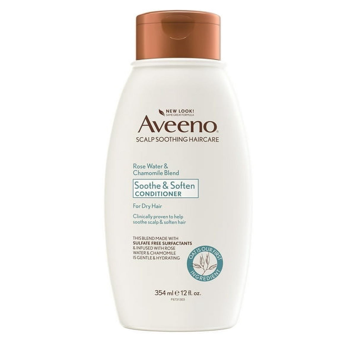 Aveeno Scalp Soothing Rose Water & Chamomile Blend Soothe & Soften Conditioner 12 fl oz product package
