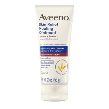 Aveeno Skin Relief Healing Ointment for Dry, Cracked Skin, Glycerin, Non-Greasy, 2 oz
