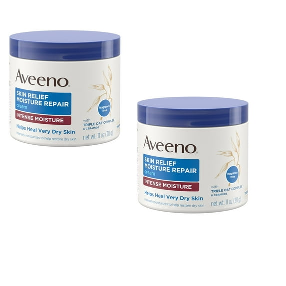 Aveeno Skin Relief Intense Moisturizing Cream, Extra-Dry Skin, 11 oz - 2 Pack