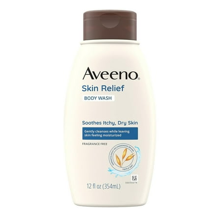Aveeno Skin Relief Liquid Body Wash Bottle Unscented 12 oz. 10381371170293 1 Ct