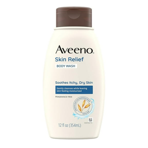 Aveeno Skin Relief Liquid Body Wash Bottle Unscented 12 oz. 10381371170293 1 Ct