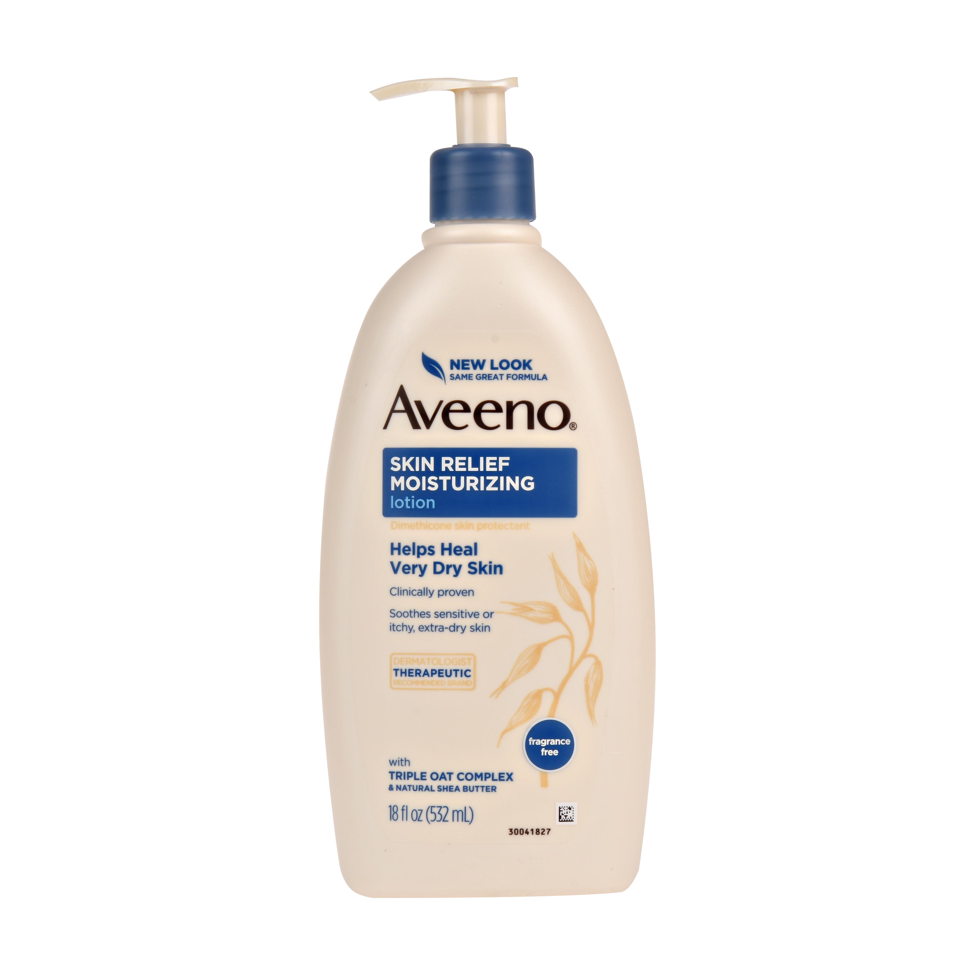 Aveeno Skin Relief Moisturizing Body and Hand Lotion for Dry Skin, Fragrance Free, 18 oz - image 1 of 13