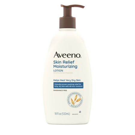 Aveeno Skin Relief Moisturizing Body and Hand Lotion for Dry Skin, Fragrance-Free, 18 oz