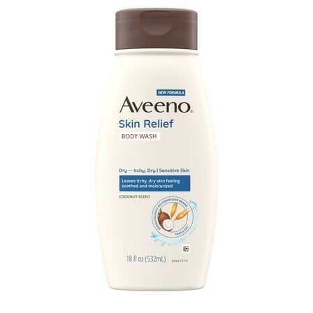 Aveeno Skin Relief Body Wash, Fragrance-Free, Sensitive Skin, 18 fl. oz
