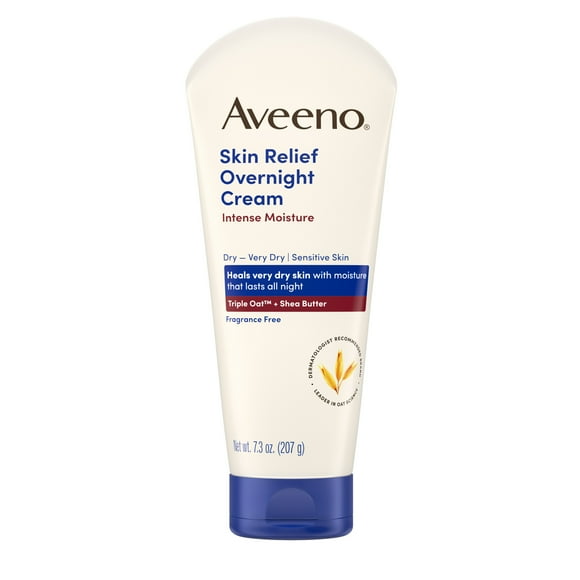 Aveeno Skin Relief Overnight Intense Moisture Cream, Unscented, 7.3 oz