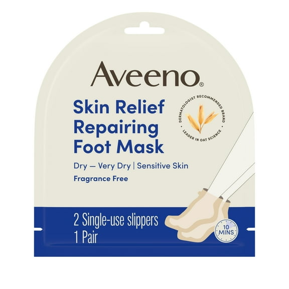 Aveeno Skin Relief Repairing Foot Mask for Dry Skin, 1 Pair of Gloves