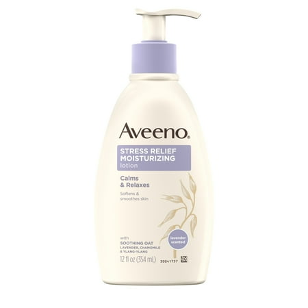 Aveeno Softens & Smoothens Skin Stress Relief Lotion, Lavender Scent, 12 oz
