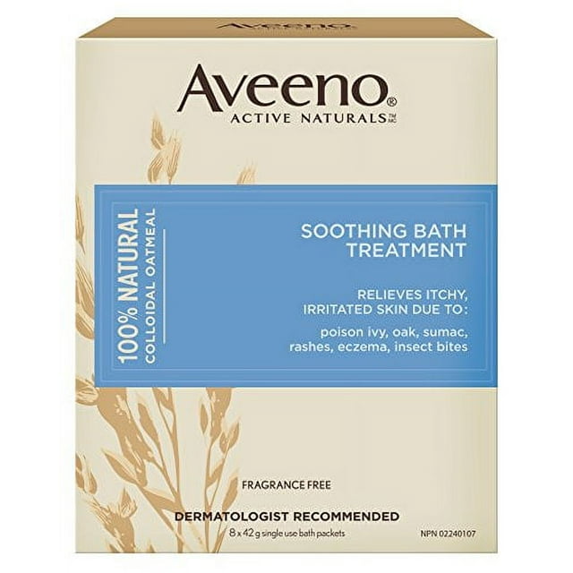 Aveeno Soothing Bath Treatment Soak, 100 Natural Colloidal Oatmeal, Treatment & Relief of Dry