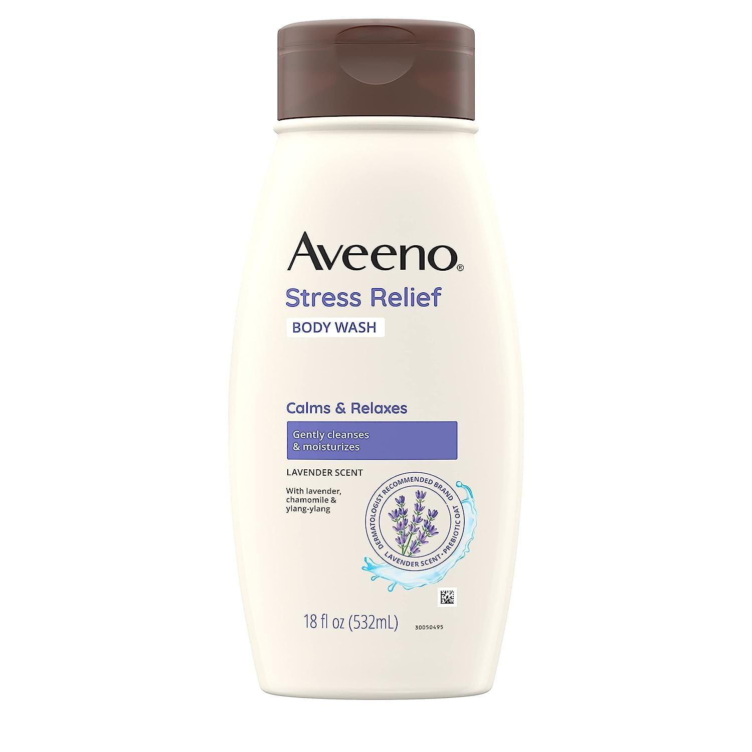 Aveeno Stress Relief Body Wash Soothing Oat, Lavender Scent, and