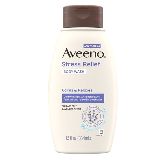 Aveeno Stress Relief Body Wash with Lavender & Chamomile, 12 fl. Oz - 2 Pack