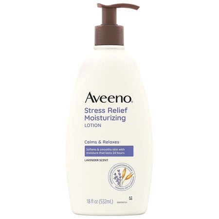 Aveeno Stress Relief Moisturizing Lotion Lavender 18.0fl oz Pack of 2